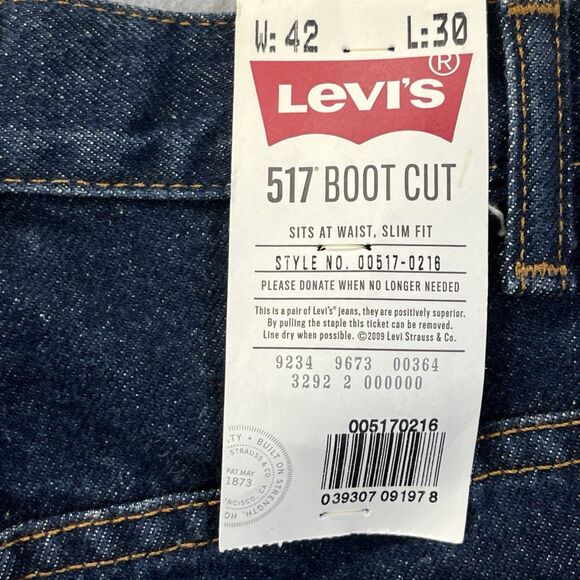 Levis 517 Mens 42x30 Bootcut Slim Fit Dark Wash 2011 Mexico NEW - Picture 9 of 16